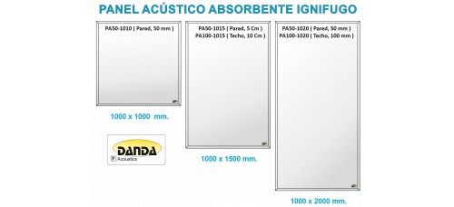 PANEL ACÚSTICO DE PARED ABSORBENTE AUTOPORTANTE 100 x 200 x 11,5 cm.